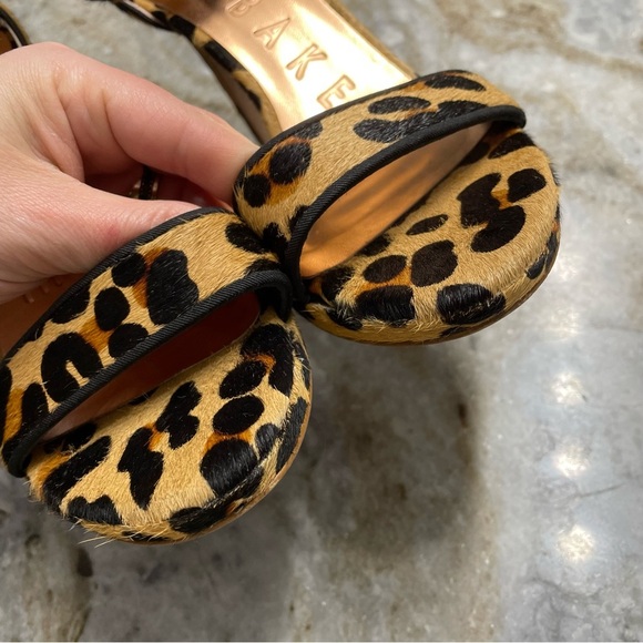 Ted Baker Claudel Genuine Calf-hair Leopard-print Ankle Strap Sandal Size 38 - Picture 7 of 11